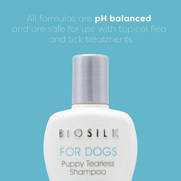 Biosilk for Dogs Puppy Tearless Shampoo, Gentle Dog Wash with Silk Proteins, Paraben and Sulfate Free Formula Helps Clean and Condition Coats for Puppies and Dogs, 12 Fl Oz2