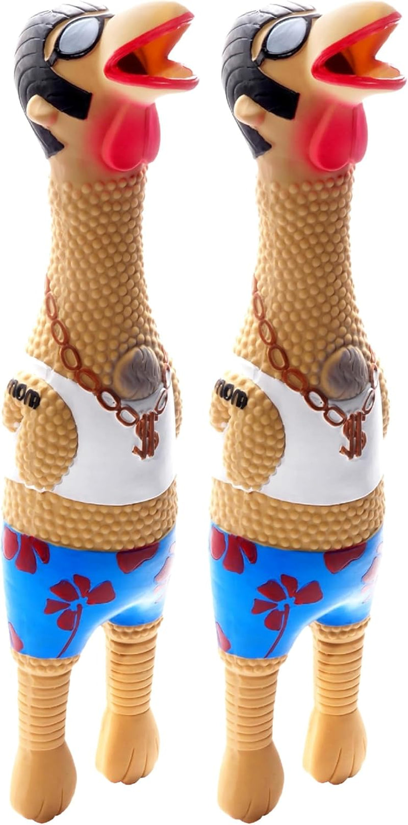 outward-hound-by-charming-pet-squawkers-earl-latex-squeaky-rubber-chicken-dog-toy-funny-interactive-holiday-toy-for-dogs-large-size