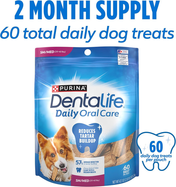 Dentalife Purina Daily Oral Care Dental Dog Treats, Small/Medium, 60 Ct | for Small and Medium Dogs 20-40 Lbs, Chicken-Flavored Dental Chews, Freshen Breath and Fight Tartar Buildup, Made in the USA4