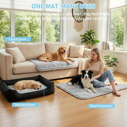 Dog Cooling Mat Q-Max>0.4 39.4" *27.6" Self Cool Pad for Dogs and Cats with Anti-Slip Bottom, Washable Portable Pet Sleeping Pad for Summer，Larger Size Grey7