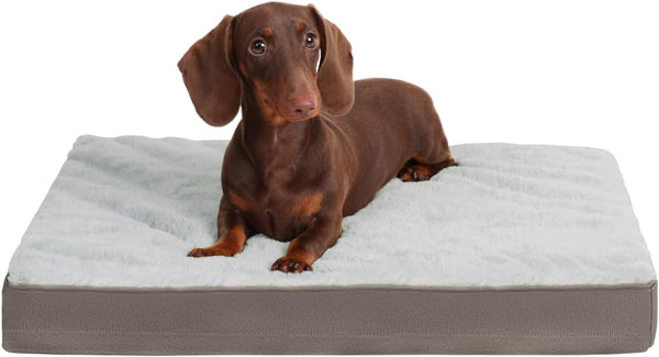 KSIIA Orthopedic Dog Bed for Large Dogs with Waterproof Lining, Grey, 35X22 | Deluxe Soft Plush Dog Crate Bed, Washable Pet Mat with Removable Cover & Egg Crate Foam for Large Dogs Sleeping & Relaxing29