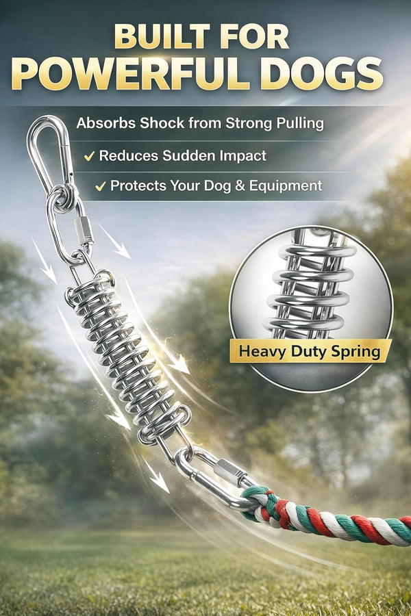 HOPET Dog Outdoor Bungee Hanging Toy, Tether Tug of War Toys for Medium to Large Dog to Exercise, Durable Interactive Tug Toy, Dog Rope Toys2