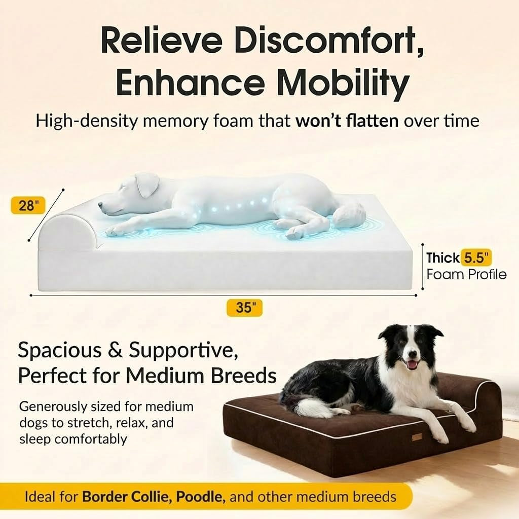 5-5-inch-thick-high-grade-orthopedic-memory-foam-dog-bed-with-pillow-and-easy-to-wash-removable-cover-with-anti-slip-bottom-free-waterproof-liner-included-for-medium-and-large-breed-dogs-brown