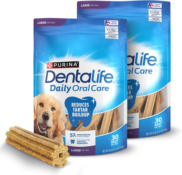 Purina Dentalife Daily Oral Care Large Dog Dental Chews Multipack - (Pack of 2) 30 Ct. Pouches1