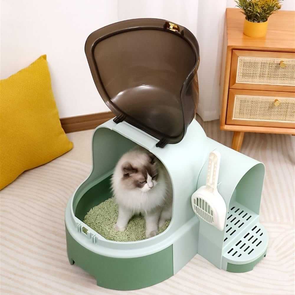 pet-supplies-extra-large-enclosed-cat-litter-box-with-scoop-splash-proof-drawer-designbrown