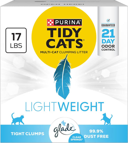 Purina Tidy Cats Lightweight with Glade Clear Springs Multi-Cat, Clumping, Low Dust, Scented Cat Litter - 17 Lb. Box1