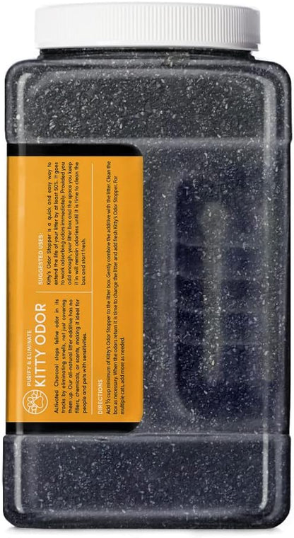 Kitty'S Odor Stopper - 4 Lbs of Activated Charcoal Cat Litter Box Odor Eliminator | Friendly Freshener | Unscented Deodorizer - Child Safe, Non-Toxic & Fresh | Extends Feline Litter Life3