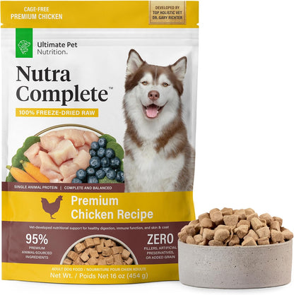 ULTIMATE PET NUTRITION Nutra Complete, 100% Freeze Dried Raw Veterinarian Formulated Dog Food with Antioxidants Prebiotics and Amino Acids (1 Pound, Beef)20