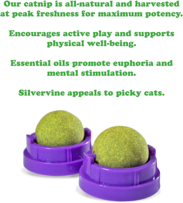 Meowijuana Stick 'N' Lick Catnip Balls, 2-Pack | Purrple Passion | Stickable Catnip & Valerian Root Balls for Cats, 2-Pack; Calming Enrichment for Anxious Cats; Organic, North American-Grown3