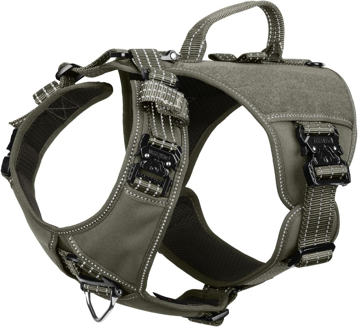 icefang-quick-moving-tactical-dog-harness-for-large-dogs-no-pull-dog-vest-control-handle-reflective-full-metal-buckles-adjustable-hook-and-loop-panel-soft-padded-pink-large
