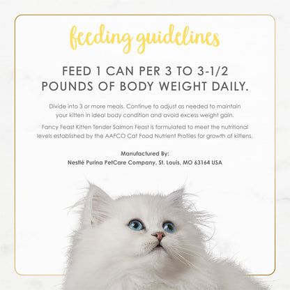 Purina Fancy Feast Kitten Tender Salmon Feast Wet Kitten Food - (Pack of 24) 3 Oz. Cans8