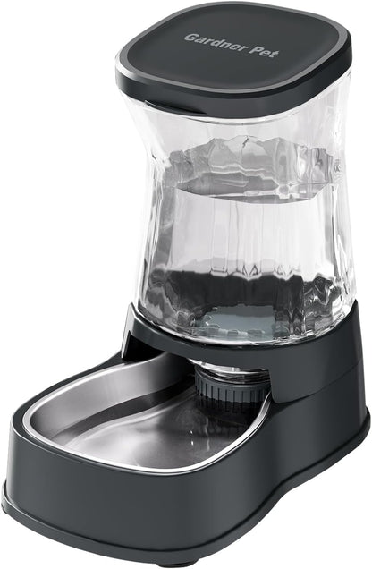 Gardner Pet Automatic Dog Water Dispenser Gravity Stainless Steel Water Waterer Feeder, 100% Bpa-Free Large Capacity Water Feeding Bowls for Medium & Large-Sized Dogs Cats Other Pets -(1 Gallon)1