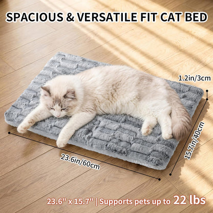 Cat Bed, Cat Beds for Indoor Cats - Reversible Self Warming Cat Bed Mat with Ridged Chenille Texture, Ultra Plush Double Sided Thermal Kitten Bed & Mat, 23.6" X 15.7", Machine Washable4