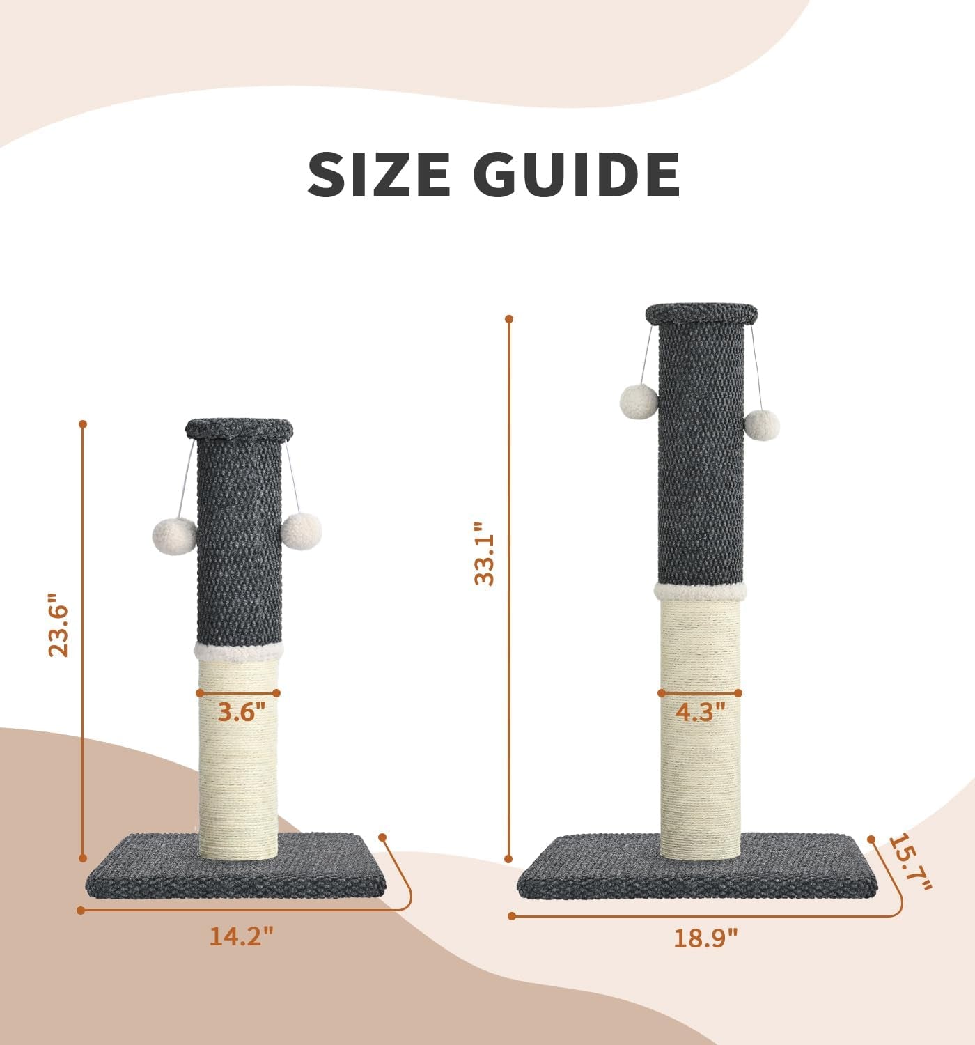 made4pets-tall-cat-scratching-post-with-sisal-carpet-for-indoor-cats-33-cat-scratcher-with-wide-stable-base-interactive-hanging-toys-ideal-for-adult-cats-large-breeds-and-full-body-stretching