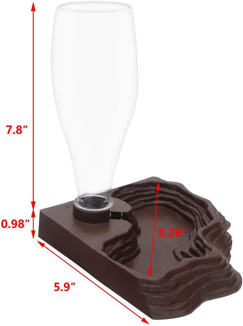 slson-reptile-water-feeder-automatic-water-dispenser-waterer-13-5oz-feeding-accessories-for-turtle-bearded-dragons-lizards-geckos-for-terrarium-tank-brown