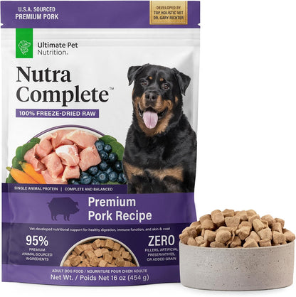 ULTIMATE PET NUTRITION Nutra Complete, 100% Freeze Dried Raw Veterinarian Formulated Dog Food with Antioxidants Prebiotics and Amino Acids (1 Pound, Beef)15
