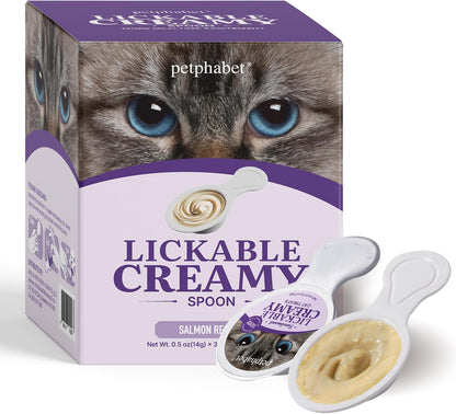 PETPHABET Lickable Cat Treats Spoon, 3 Flavors Variety Pack, 36 Count | Creamy Puree Kitten Treat, Functional Wet Paste, Skin Coat Support, Hairball Relief, Urinary Health, Grain-Free with Taurine8