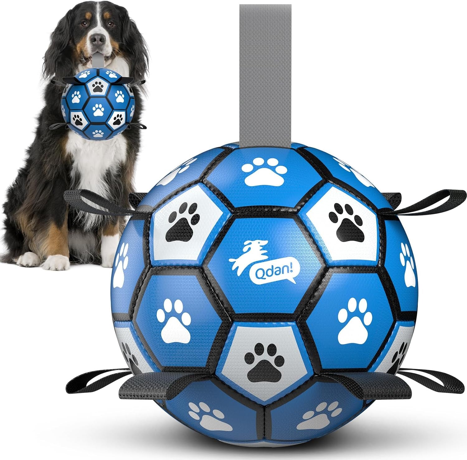 qdan-dog-balls-6-inch-dog-soccer-ball-with-straps-herding-balls-for-dogs-outdoor-dog-toys-balls-for-20-40-lb-dogs-puppy-ball-to-keep-them-busy-dog-pool-water-play-toy-puppy-birthday-gifts