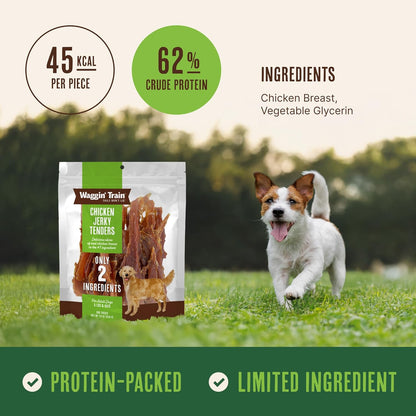 Waggin' Train Chicken Jerky Dog Treats, Made with 100% Real Chicken Breasts, Only Two All-Natural Ingredients, Great High Protein Dog Treat, Easily Digestible for Big or Small Dogs, 18 Oz. Pouch3
