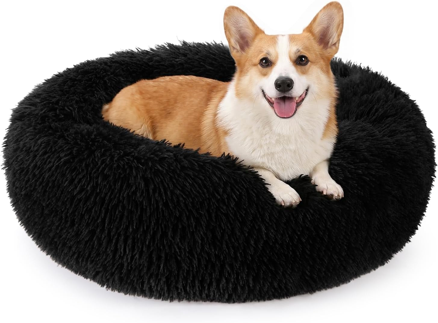 mixjoy-orthopedic-dog-bed-comfortable-donut-cuddler-round-pet-beds-ultra-soft-washable-dog-and-cat-cushion-20-23-30-23-brown
