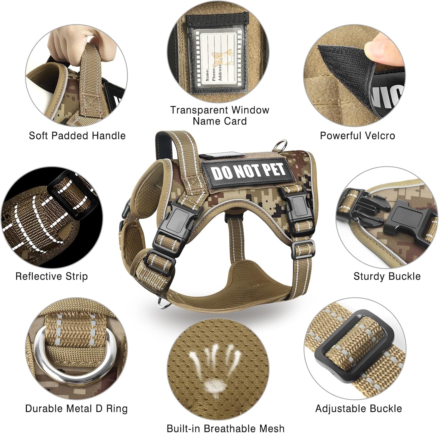 tactical-dog-harness-and-leash-set-with-10-patches-for-large-dogs-heavy-duty-no-pull-service-animal-dog-vest-with-dog-seat-belt-adjustable-reflective-easy-walk-for-training-hiking-camo-l