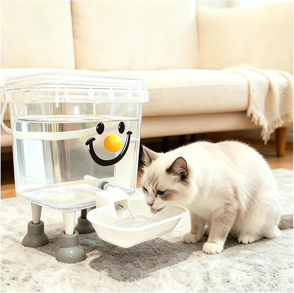 Pets Water Dispenser with Large Capacity Small Large Cats ＆ Dogs No Spilling Automatic Gravity Water Bowl Auto Fill Waterer Dish Self Watering Animal Water Fountain Feeder (Yellow, 0.8, Gallons)1