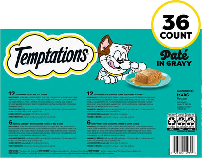 Temptations Pate in Gravy Wet Cat Food, Variety Pack, 3.5 Oz, 36 Count | Real Chicken or Salmon, 35 Vitamins & Minerals, Antioxidant Vitamin E, No Artificial Flavors, Supports Health & Hydration9