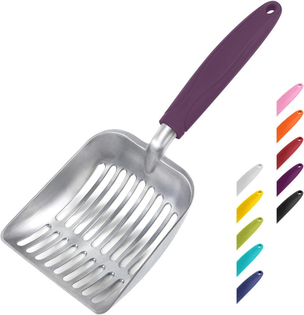 Wepet Cat Litter Scoop, Aluminum Alloy Sifter, Kitty Metal Scooper, Deep Shovel, Long Handle, Poop Sifting, Kitten Pooper Lifter, Durable, Heavy Duty, for Litter Box31