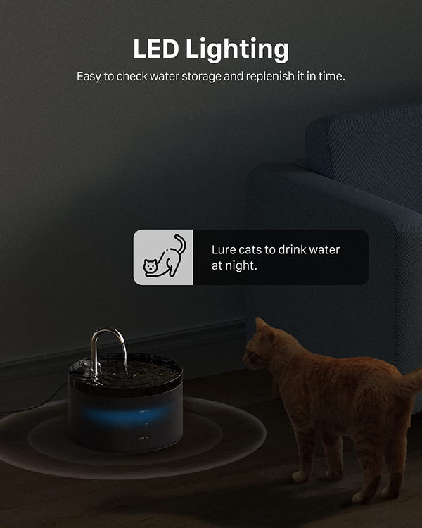 Cat Water Fountain: Dog Bowl Fountains - Automatic Pet Dispenser - Dogs Drinking Waterer Bowls Indoor - Auto Watering Dish Supplies - Easy Cleaning Animal Machine - Quiet 67Oz/2L Kitty Drink Fountain8