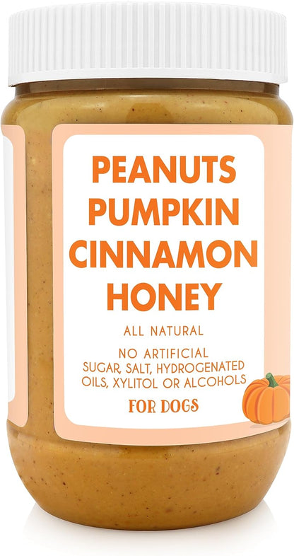 Pumpkin Pup Buddy BUDDER, 100% Natural Dog Peanut Butter, Healthy Peanut Butter Dog Treats, Made in USA, (17Oz Jars)2