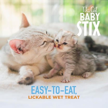 Tiki Cat Baby Stix Wet Cat Treats, Chicken in Creamy Gravy, 0.28 Oz. Sachets (42 Count Jar)6