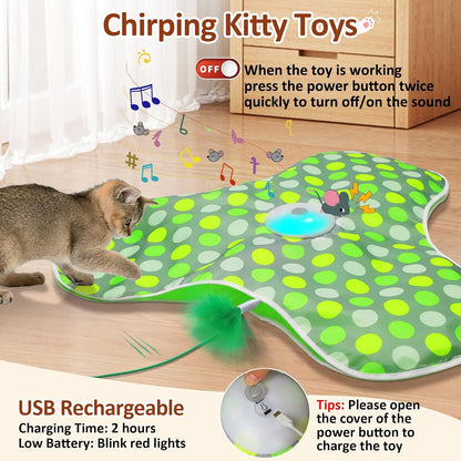 Sofolor Interactive Cat Toy, Automatic Cat Toys for Indoor Cats, Hide and Seek Cat Toy with Motion Activated, Moving Feather, Chirping, USB Rechargeable5