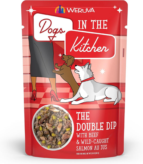 Weruva Dogs in the Kitchen, Variety Pack, Pooch Pouch Party!, Wet Dog Food, 2.8Oz Pouches (Pack of 12)18