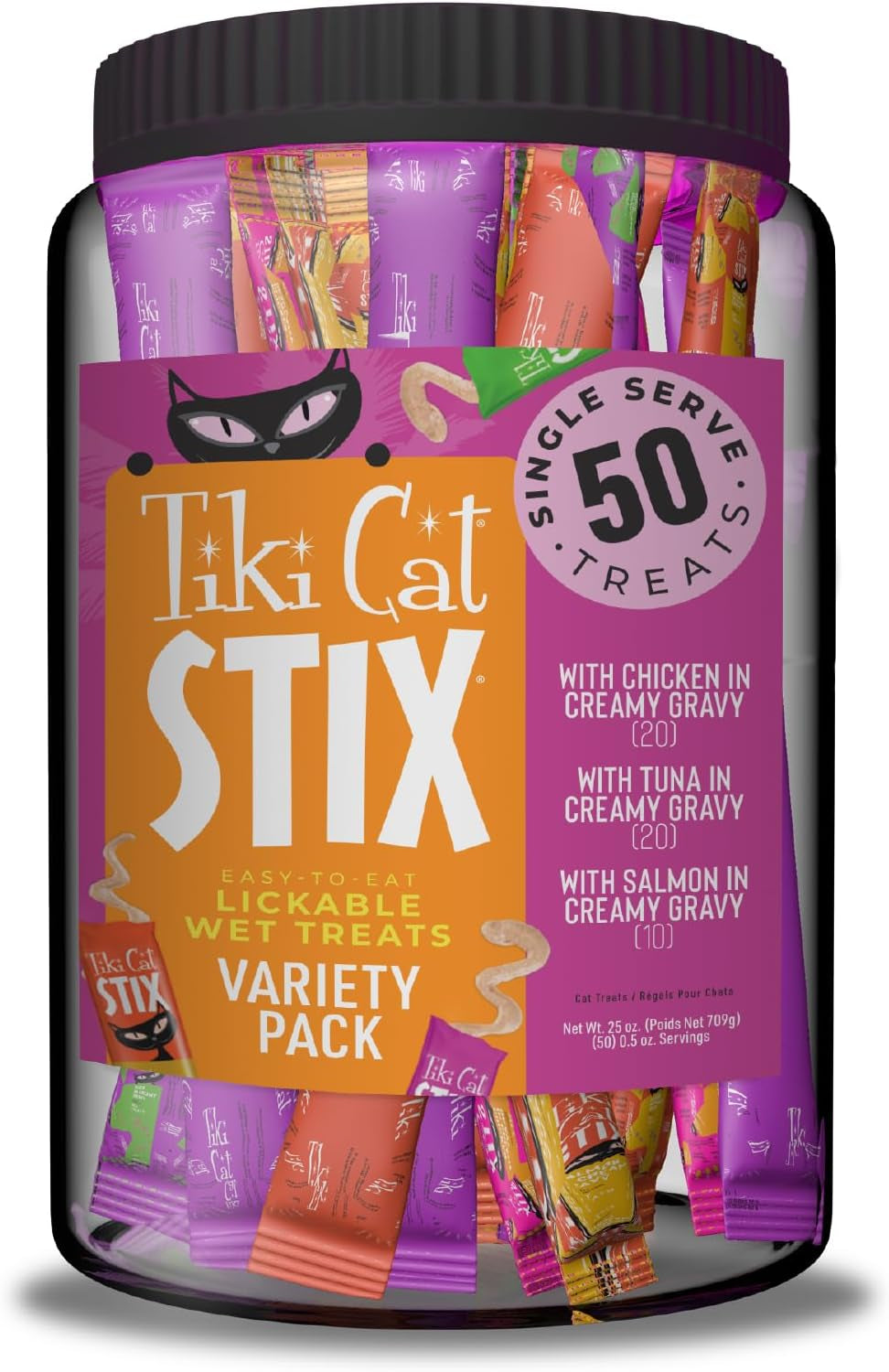 tiki-cat-stix-mousse-treats-single-serve-indulgent-lickable-treat-or-dry-food-topper-variety-mega-jar-0-5-oz-servings-50-count