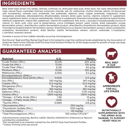 Nutrisource Adult Dry Dog Food, Beef & Rice, 26 Lb | Probiotic & Prebiotic Digestive Support, Healthy Skin & Coat, No Corn Wheat or Soy6