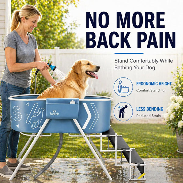 Furesh Foldable Dog Washing Station for Large Dogs with Stairs | Reinforced Aluminum Frame with Foldable Stairs for Safe, Elevated Bathing and Compact Storage.3