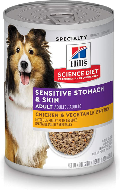 Hill'S Science Diet Sensitive Stomach & Skin Wet Dog Food | #1 Veterinarian Recommended, Adult Formula, Turkey & Rice, 12.5 Oz. Cans, 12-Pack20