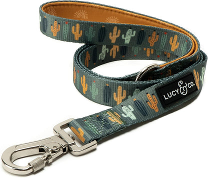 Lucy & Co. Cheery Cherries - Designer Dog Leash for Small to Large Dogs - Padded Handle for Comfort - Large, Red Gingham Cherries - 5 Foot5