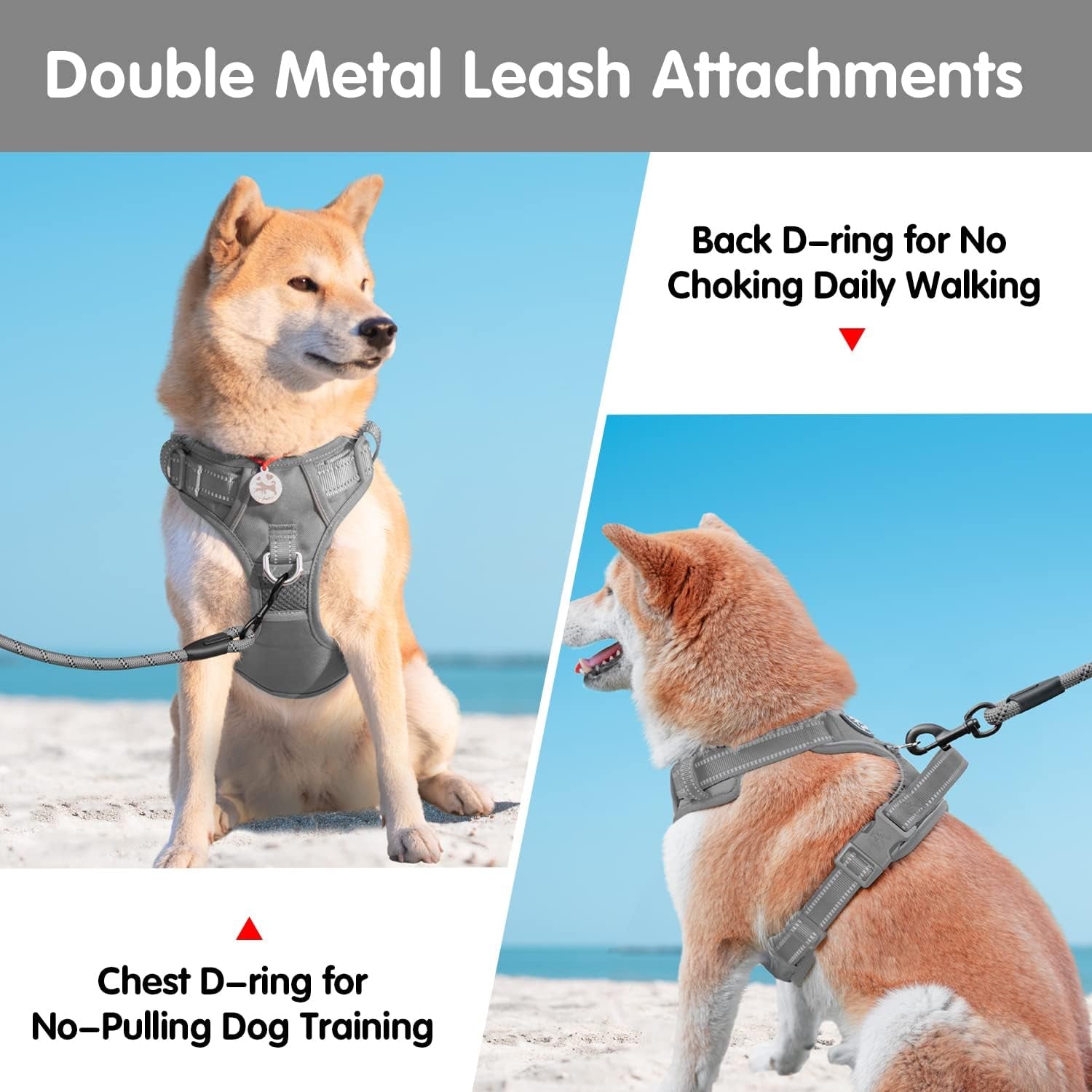 poypet-no-pull-dog-harness-and-5-feet-leash-set-release-on-neck-reflective-adjustable-pet-vest-front-back-2-d-ring-and-soft-padded-pet-harness-with-handle-for-small-to-large-dogsgrey-l