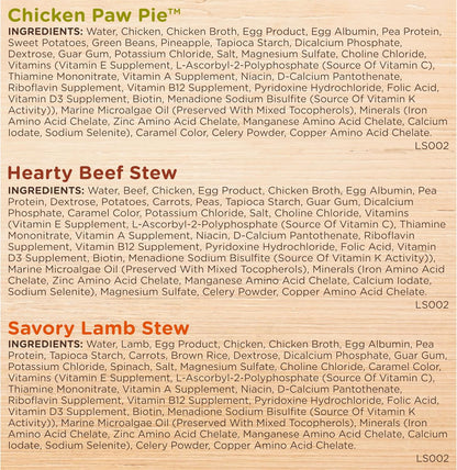Nutrish Savory Favorites Wet Dog Food Variety Pack, 8 Oz Tubs (Rachael Ray) | Pack of 6, Includes 3 Delicious Flavors of Chicken Paw Pie, Hearty Beef Stew & Savory Lamb Stew, No Artificial Flavors8