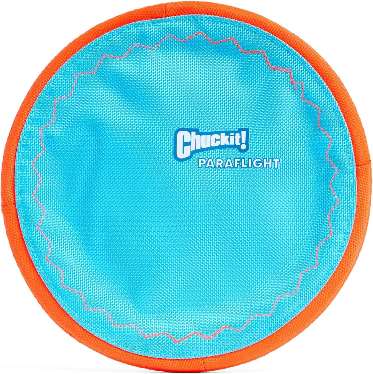 chuckit-paraflight-flying-disc-dog-toy-water-floating-flyer-durable-nylon-construction-with-soft-rubber-edges-for-medium-and-large-dogs-size-large-9-75-l-x-9-75-w-pack-of-1-durable-nylon-build-with-soft-rubber-edges-made-for-medium-and-larger-sized-breeds-lightweight-and-easy-to-throw-pack-of-1