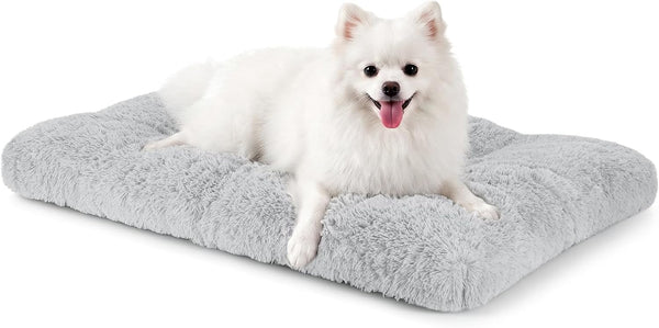 JOEJOY Large Dog Bed Crate Pad, Deluxe Plush Washable Dog Beds Fulffy Soft Kennel Pad Anti-Slip Pet Sleeping Mat for Extra Large Medium Small Dogs, 40" X 27", Beige10