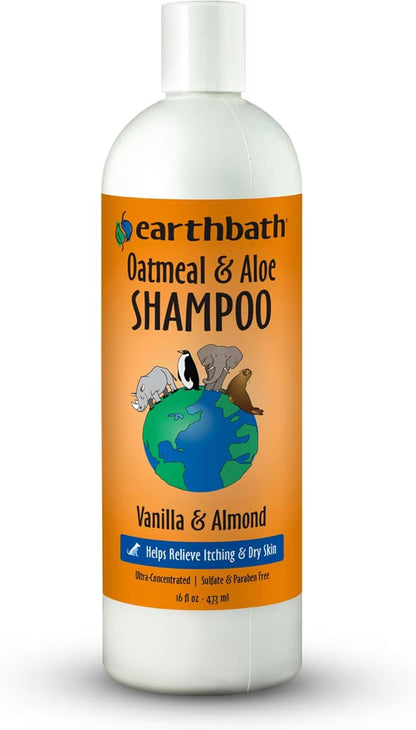 Earthbath Oatmeal & Aloe Dog Shampoo, Itchy, Dog Wash, 16 Oz (1 Pack) | Oatmeal Shampoo for Dogs, Dry Skin Relief, Made in USA, Cruelty Free Pet Shampoos - Vanilla & Almond1