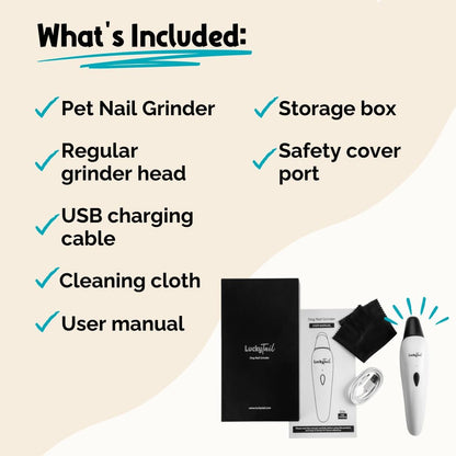 Luckytail Pet Nail Grinder for Dogs and Cats - Super Quiet and Low Vibration Electric Dog Nail Grinder with 2 LED Lights - USB Rechargeable and Cordless - 2 Speeds - Small to Large Pets7