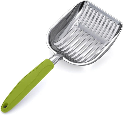 Wepet Cat Litter Scoop, Aluminum Alloy Sifter, Kitty Metal Scooper, Deep Shovel, Long Handle, Poop Sifting, Kitten Pooper Lifter, Durable, Heavy Duty, for Litter Box24
