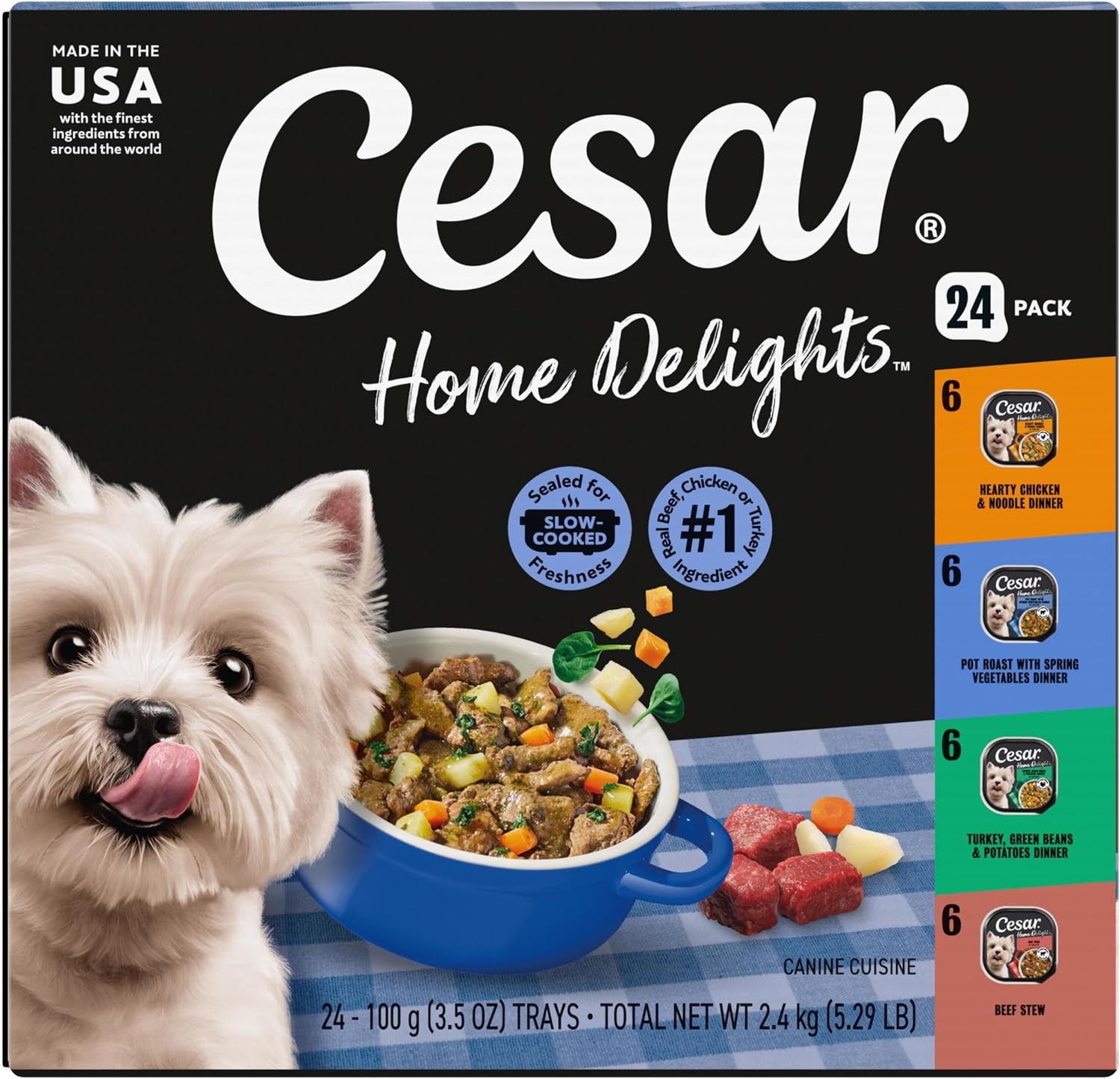 cesar-home-delights-wet-dog-food-dinner-and-stew-variety-3-5-oz-24-count-real-meat-1-ingredient-no-fillers-no-added-sugar-no-artificial-flavors-complete-balanced-easy-peel-trays