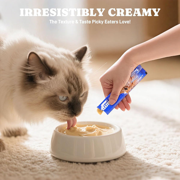 Lickable Cat Treats, Creamy Puree, Variety Pack, 48 Tubes, 0.5Oz | High Moisture Hydrating, Squeeze Tubes, Grain-Free, Omega Oils & Vitamin E, Skin & Coat Health, Digestive and Immune Support4