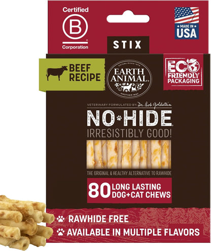 Earth Animal No Hide Stix - Rawhide Free Dog Chews Sticks 20 Count Chicken | Small Sticks Chicken Flavored Natural Rawhide Free Long Lasting Dog Chews - Treats for Small Dogs and Cats24