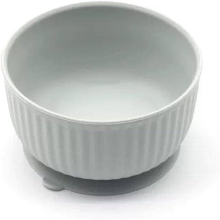 Cat Bowls with Suction Cup 13 Oz — Elevated Silicone Pet Dish with Non-Slip Bottom for Dry Food, Wet Food and Water (Light Grey)