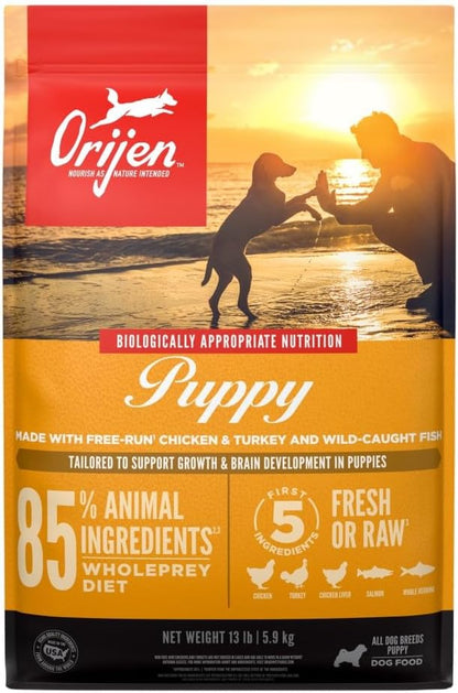ORIJEN Grain Free WHOLEPREY Dry Dog Food Puppy Recipe 4.5Lb. Bag | 85% Fresh or Raw Ingredients, Grain Free, Made in the USA, Nourishing Organs, No Corn, Soy or Wheat, for Growing Puppies11